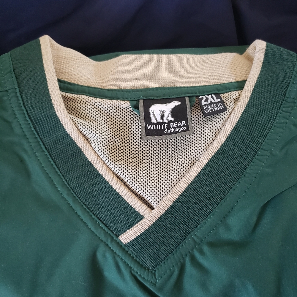 GOLF WINDBREAKER White Bear 2XL lightweight V-neck 1 hunter green & 1 navy - Picture 3 of 8